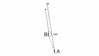 Situación "de cruce" (marcación del buque que alcanza es ER 160°) -  buque que "sigue rumbo" cambia rumbo a paralelo