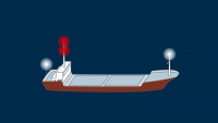 A vessel over 50 m aground - lights
